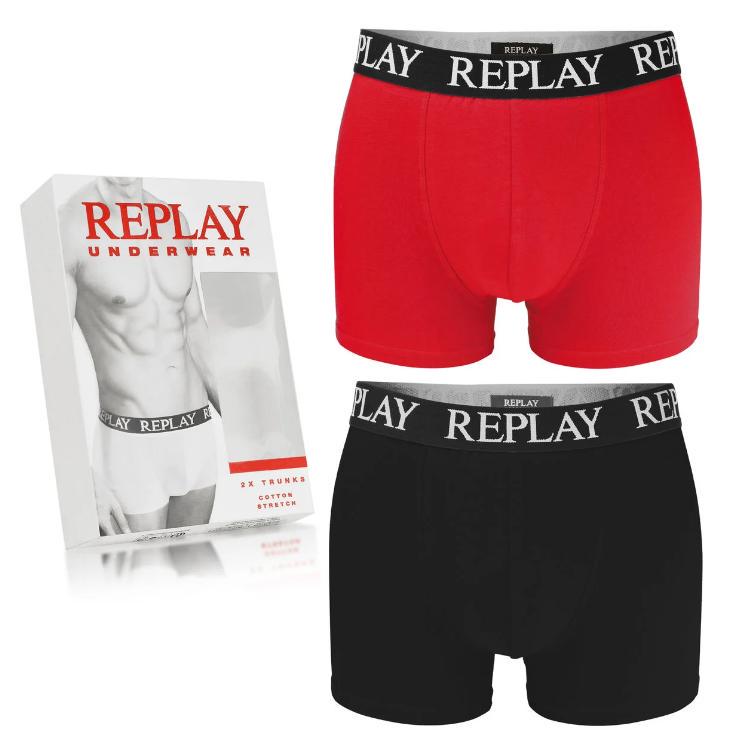 Труси боксери чоловічі анатомічні Replay 2 шт. XL Чорний/Червоний. (102397554) - фото 2 Труси боксери чоловічі анатомічні Replay 2 шт. XL Чорний/Червоний. (102397554) - фото 2