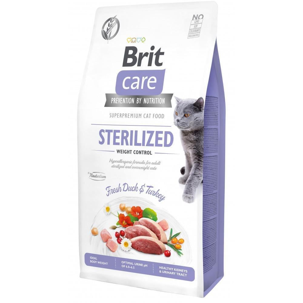 Корм сухий для стерилізованих кішок Brit Care Cat GF Sterilized Weight Control із надмірною вагою качка та індичка 7 кг (арт.171293) Корм сухий для стерилізованих кішок Brit Care Cat GF Sterilized Weight Control із надмірною вагою качка та індичка 7 кг (арт.171293)
