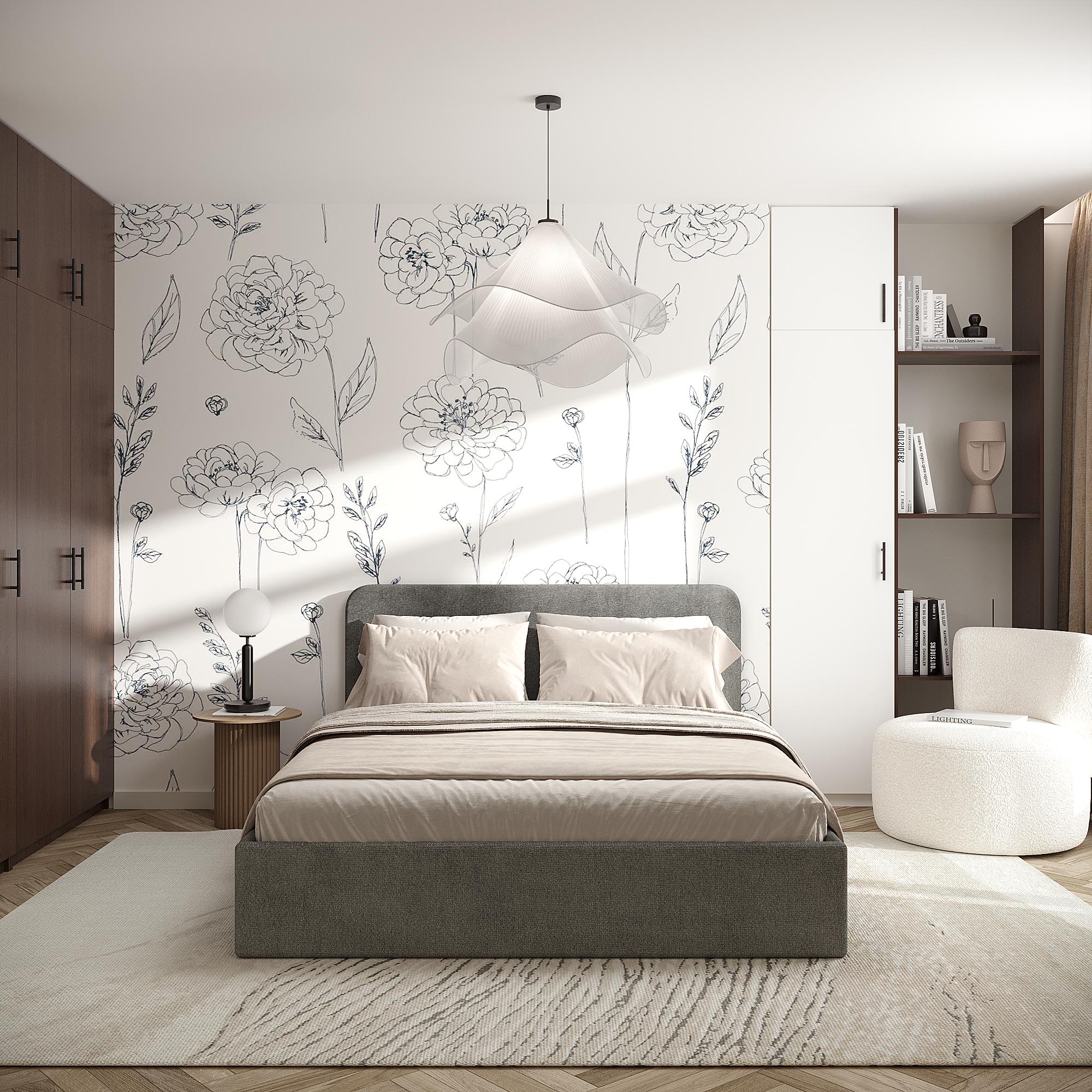 Кровать двуспальная Хюгге КР-160 с мягкой обивкой 900х1672х2076 мм Серый (30659320)