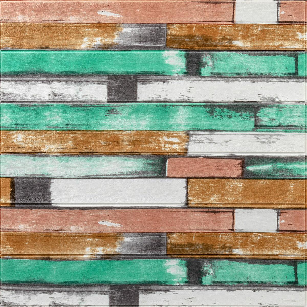 3D-панель самоклеюча декоративна 057 700x700x5 мм М'ятне дерево (SW-00000238)