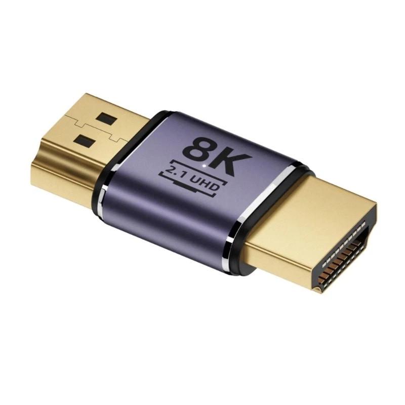 Перехідник SUNROZ адаптер прямий HDMI-HDMI M/M LED Metal v2.1 48Gbps 8К A8K-14 (A-48703)