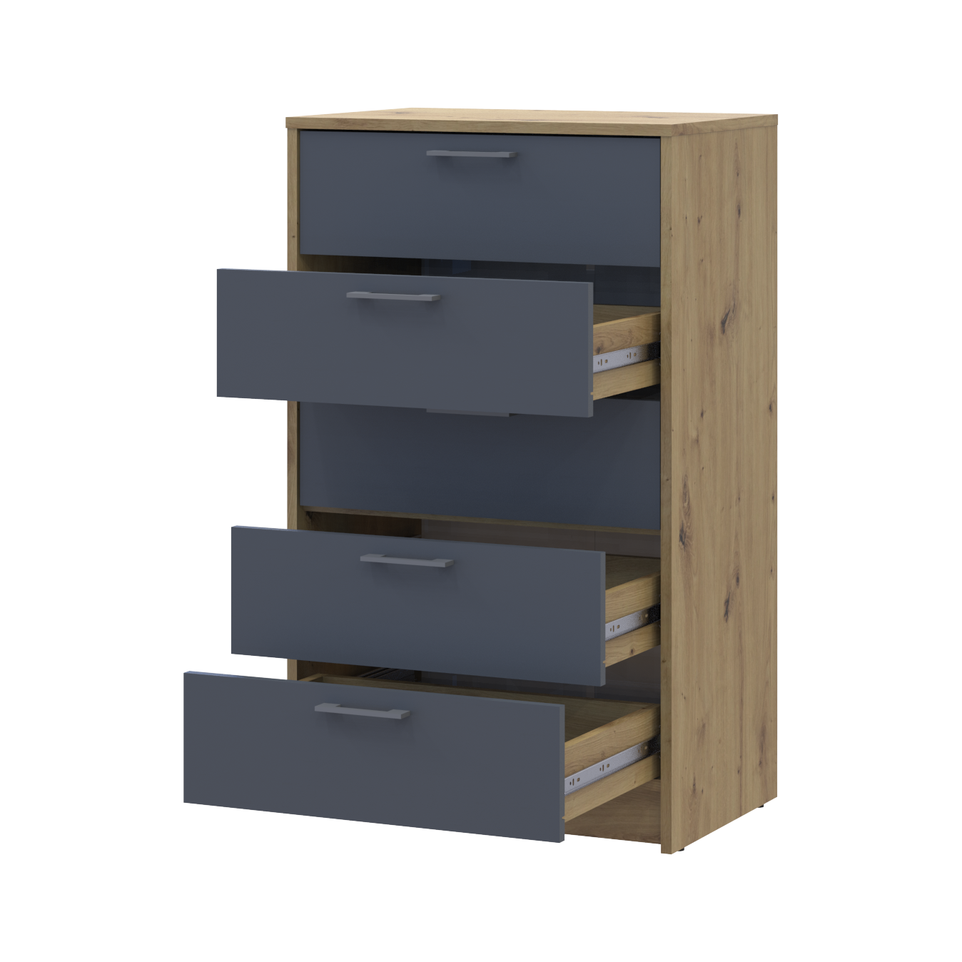 Комод Doros Ронди 5 ящиков 60х40х100 см Дуб Артизан/Графит (41516188) - фото 2