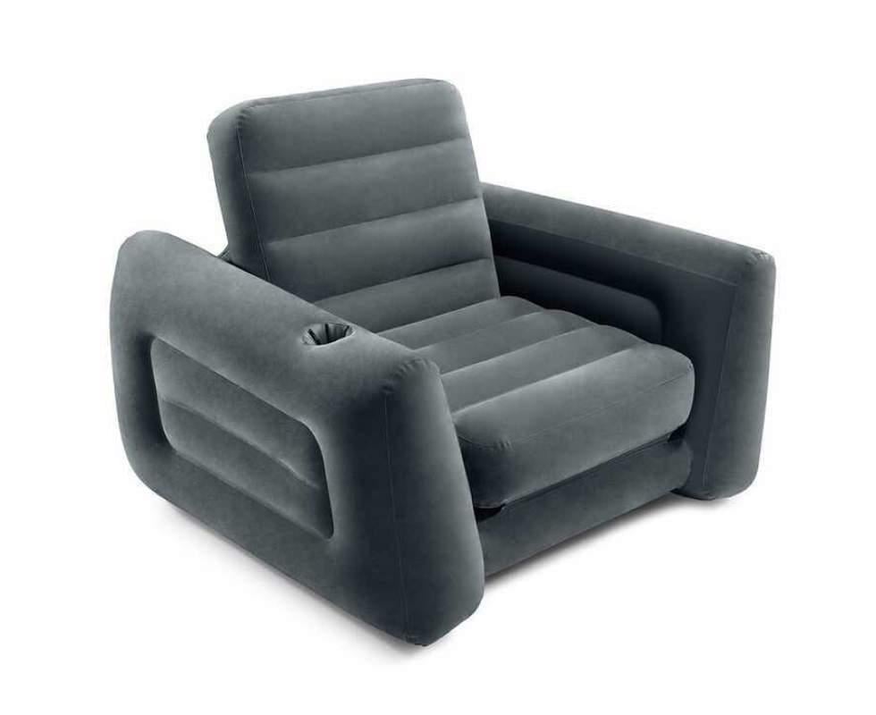 Крісло надувне трансформер Intex 224 х 117 х 66 см Сірий (66551) - фото 6 Крісло надувне трансформер Intex 224 х 117 х 66 см Сірий (66551) - фото 6