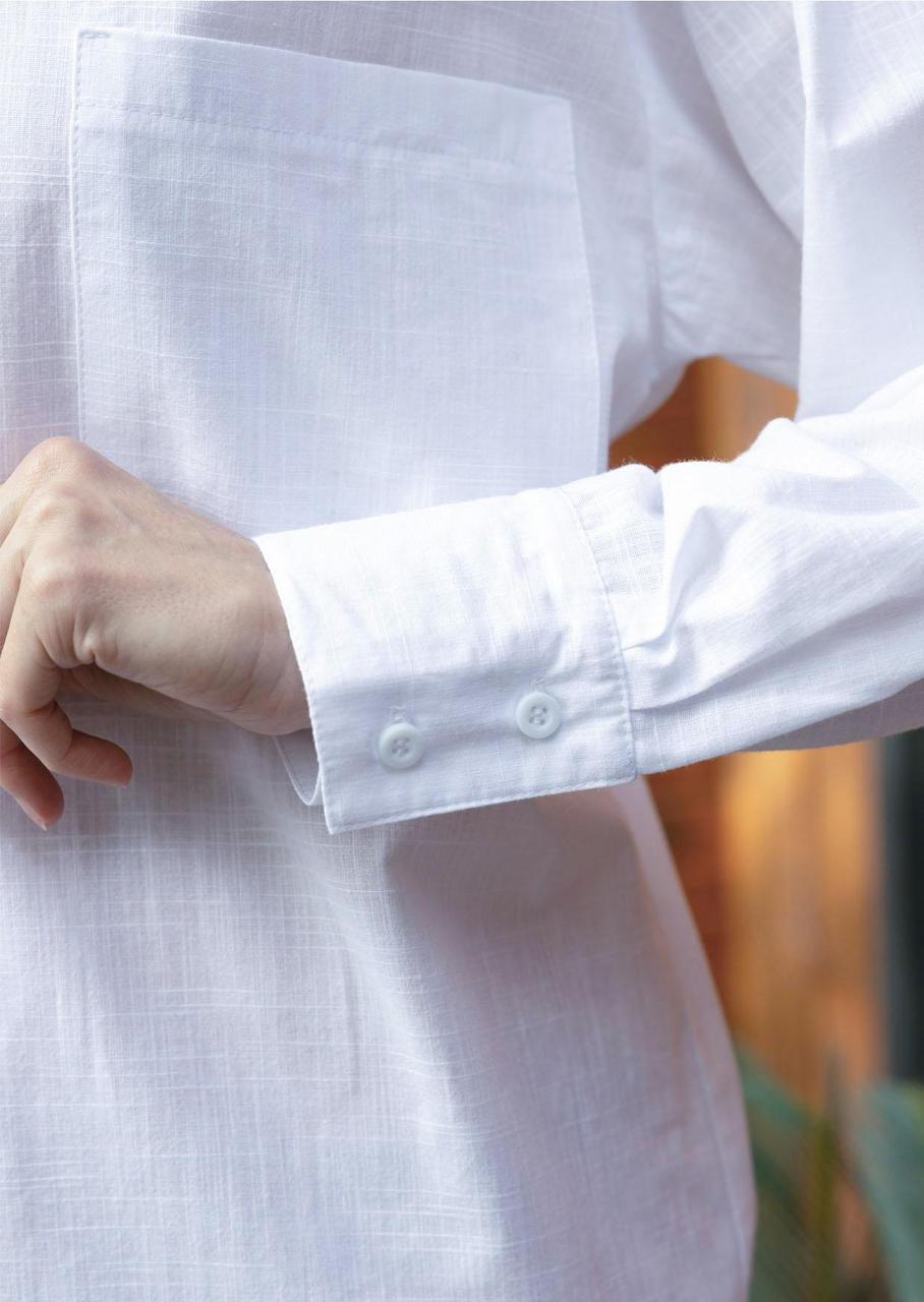 Рубашка женская Leinle удлиненная хлопковая с классическим воротником S Белый (1165/69017) - фото 3 Рубашка женская Leinle удлиненная хлопковая с классическим воротником S Белый (1165/69017) - фото 3