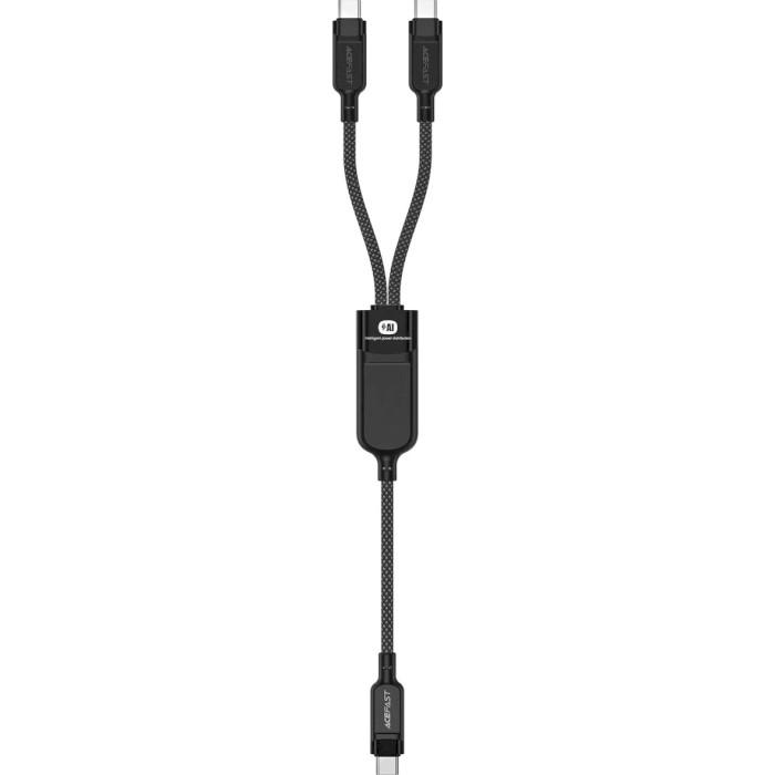 Кабель Acefast C5-11 USB 2.0 USB-C 2в1 0,8/0,4 м 100W 5A Black (6974316280149) - фото 2