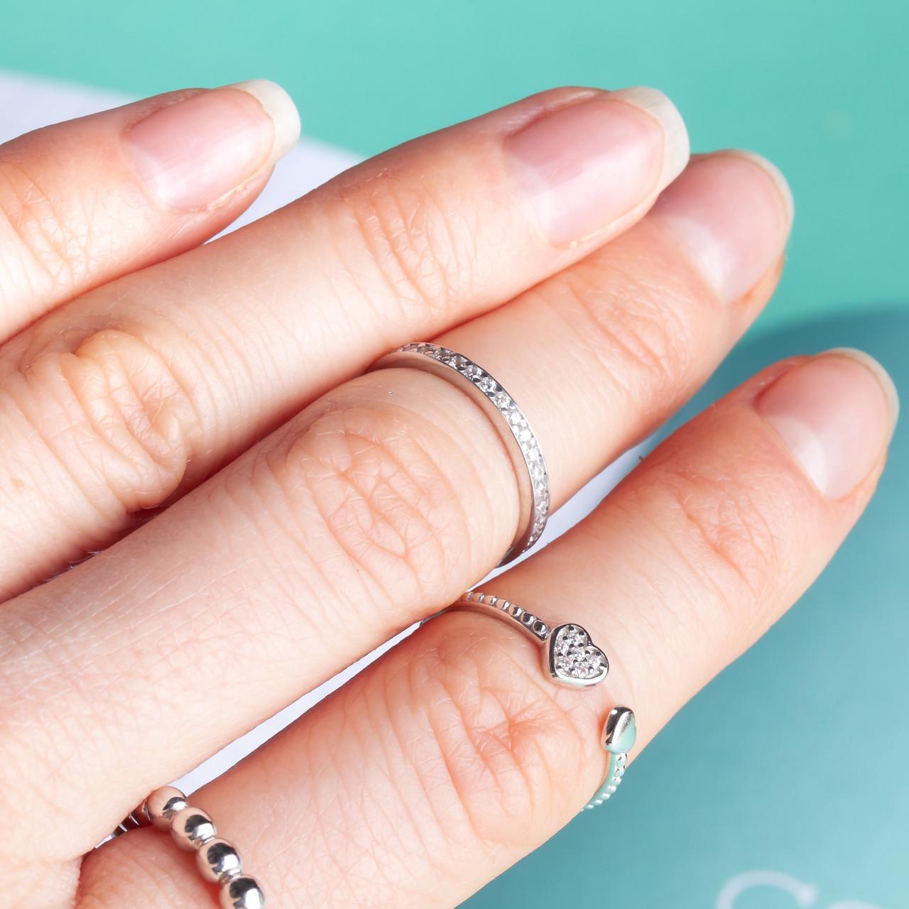 Кольцо серебряное для фаланги модель Неделька с белыми фианитами р. 18 Кольцо серебряное для фаланги модель Неделька с белыми фианитами р. 18