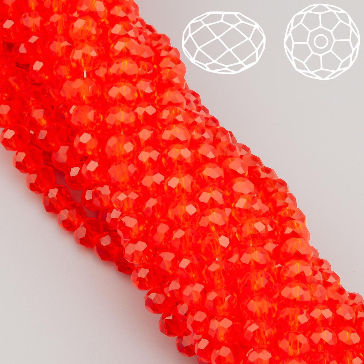 Бусины Swarovski огранка рондель 6х4,8 мм 40 см 85 шт. Морковно-красный/Прозрачный (БС6199а33) - фото 2 Бусины Swarovski огранка рондель 6х4,8 мм 40 см 85 шт. Морковно-красный/Прозрачный (БС6199а33) - фото 2