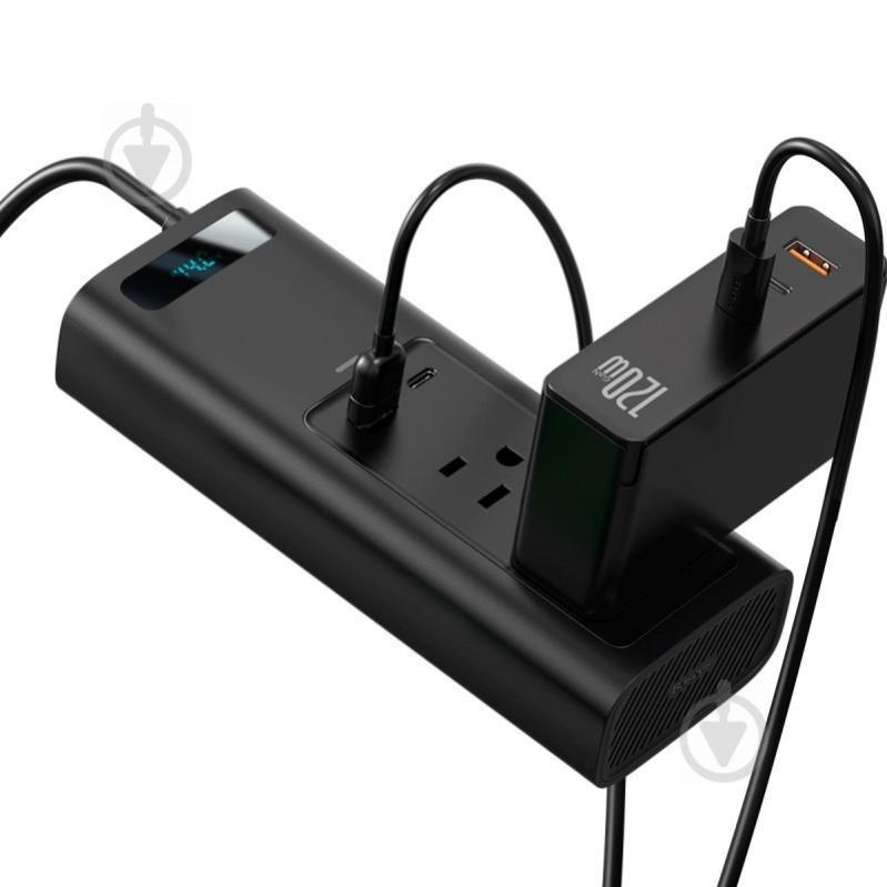 Автомобільний інвертор Baseus USB-C/USB/5A/150 Вт Black - фото 4