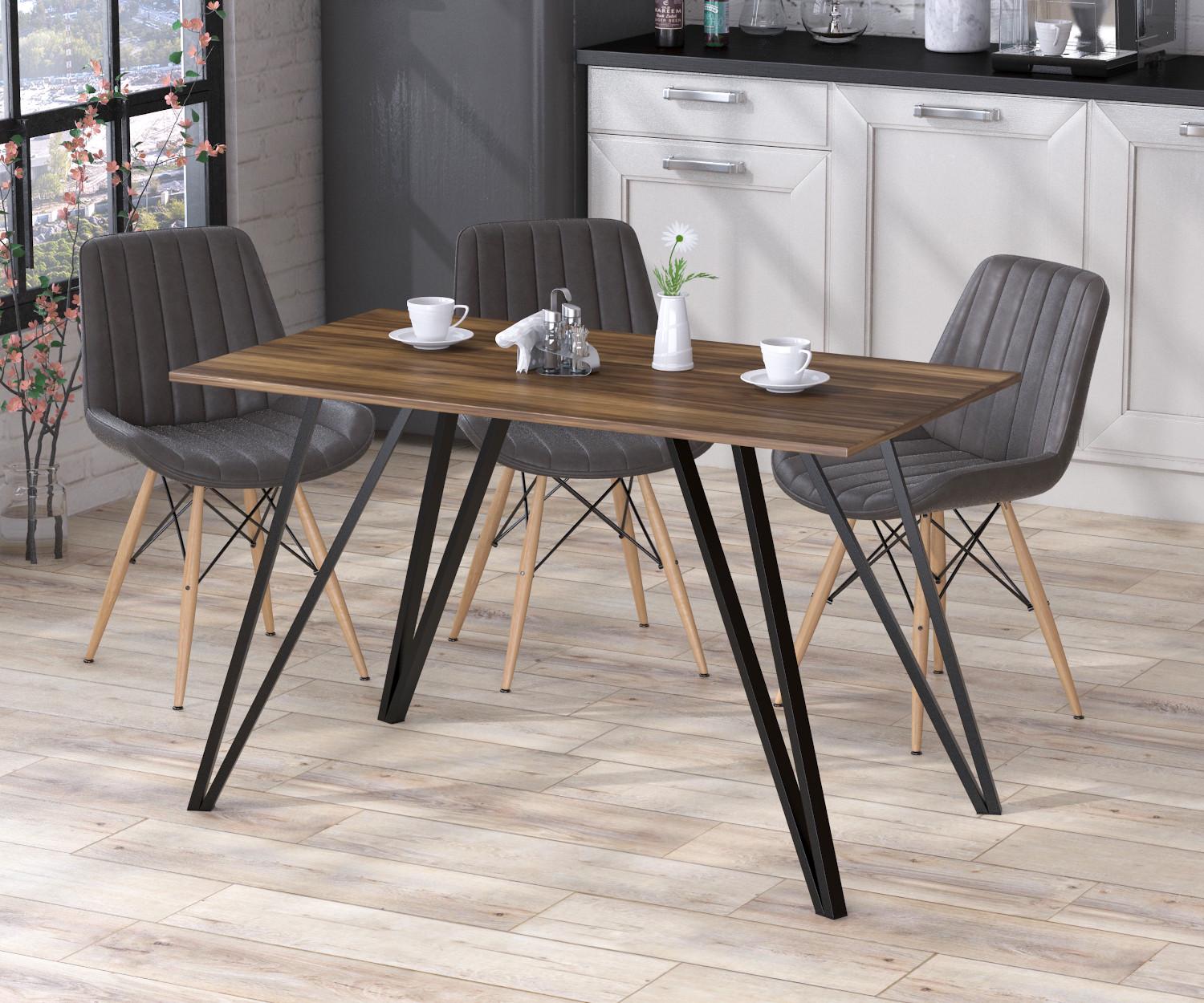 Обідній стіл Loft Design Ліма 120x65 см з прямими кутами Горіх Модена (12517707)