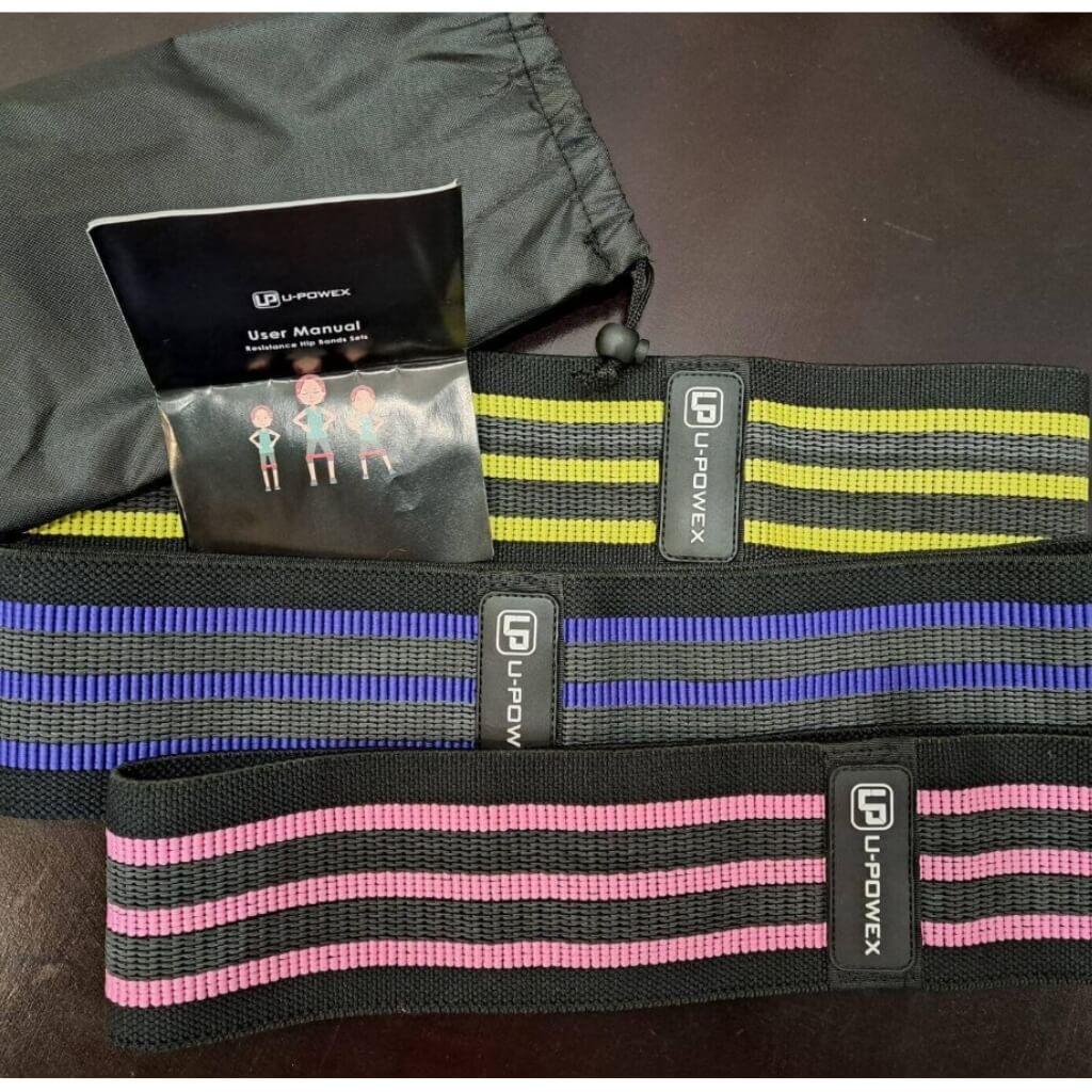 Набор тканевых резинок для фитнеса и спорта U-Powex Pro с мешочком для хранения 3 шт. - фото 9