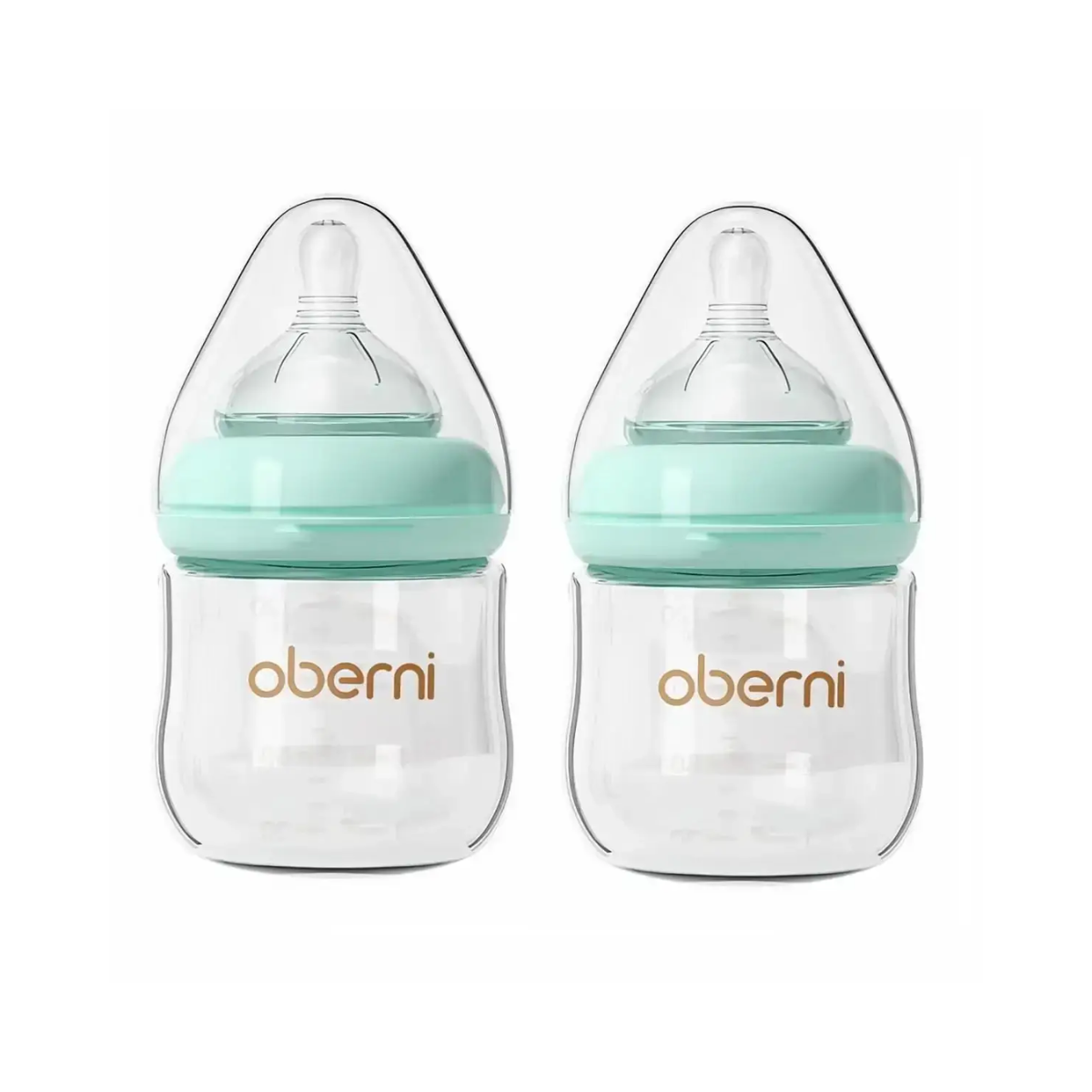 Бутылочки стеклянные детские Oberni 150 мл 0+ месяцев медленный поток Level 1 Wide-Neck 2 шт.