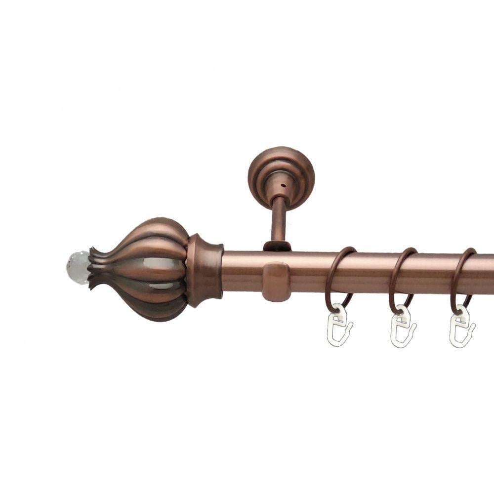 Карниз для штор Orvit Таджа-Кристалл однорядный гладкий 25 мм 160 см Античная медь (00-00012485)