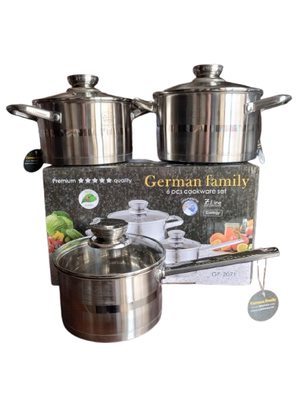 Набір каструль з кришками German Family GF-2071 нержавіюча сталь 6 пр. (GF-2071) Набір каструль з кришками German Family GF-2071 нержавіюча сталь 6 пр. (GF-2071)