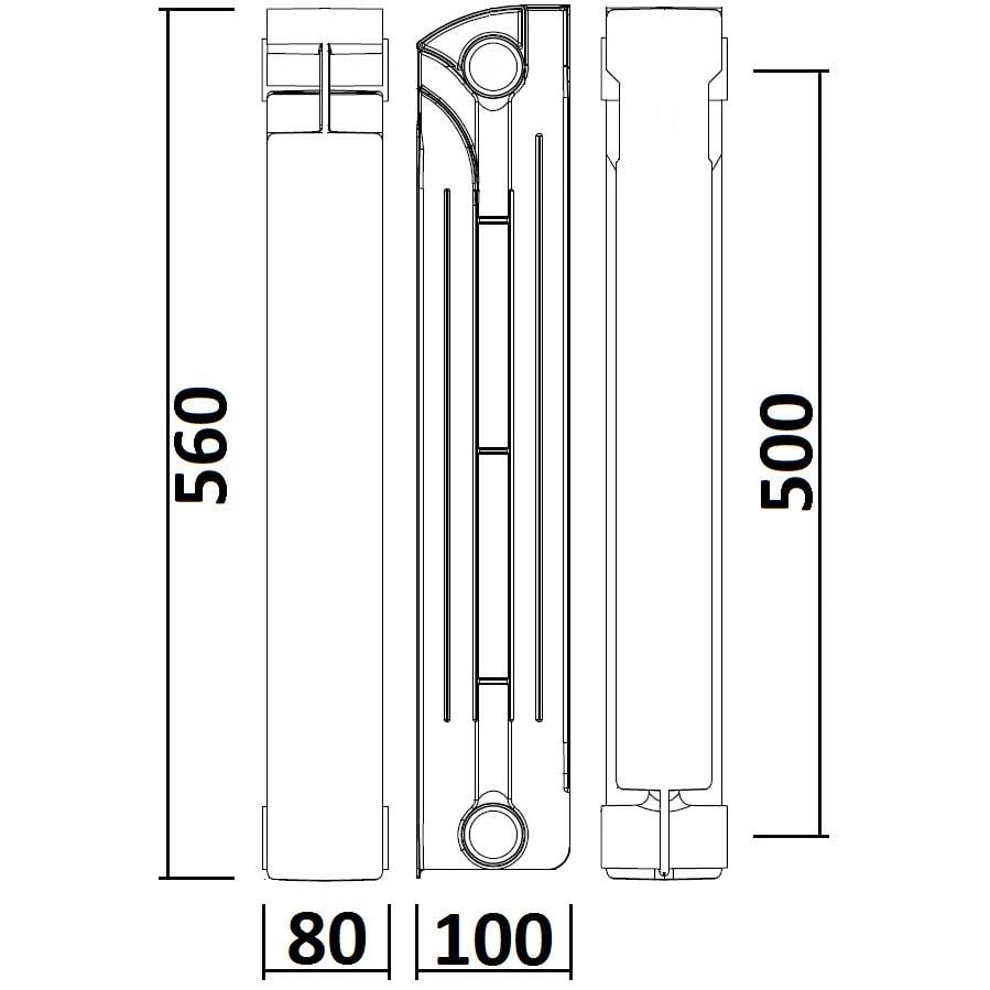 Радіатор біметалевий QUEEN THERM 500/100 10 секцій - фото 8