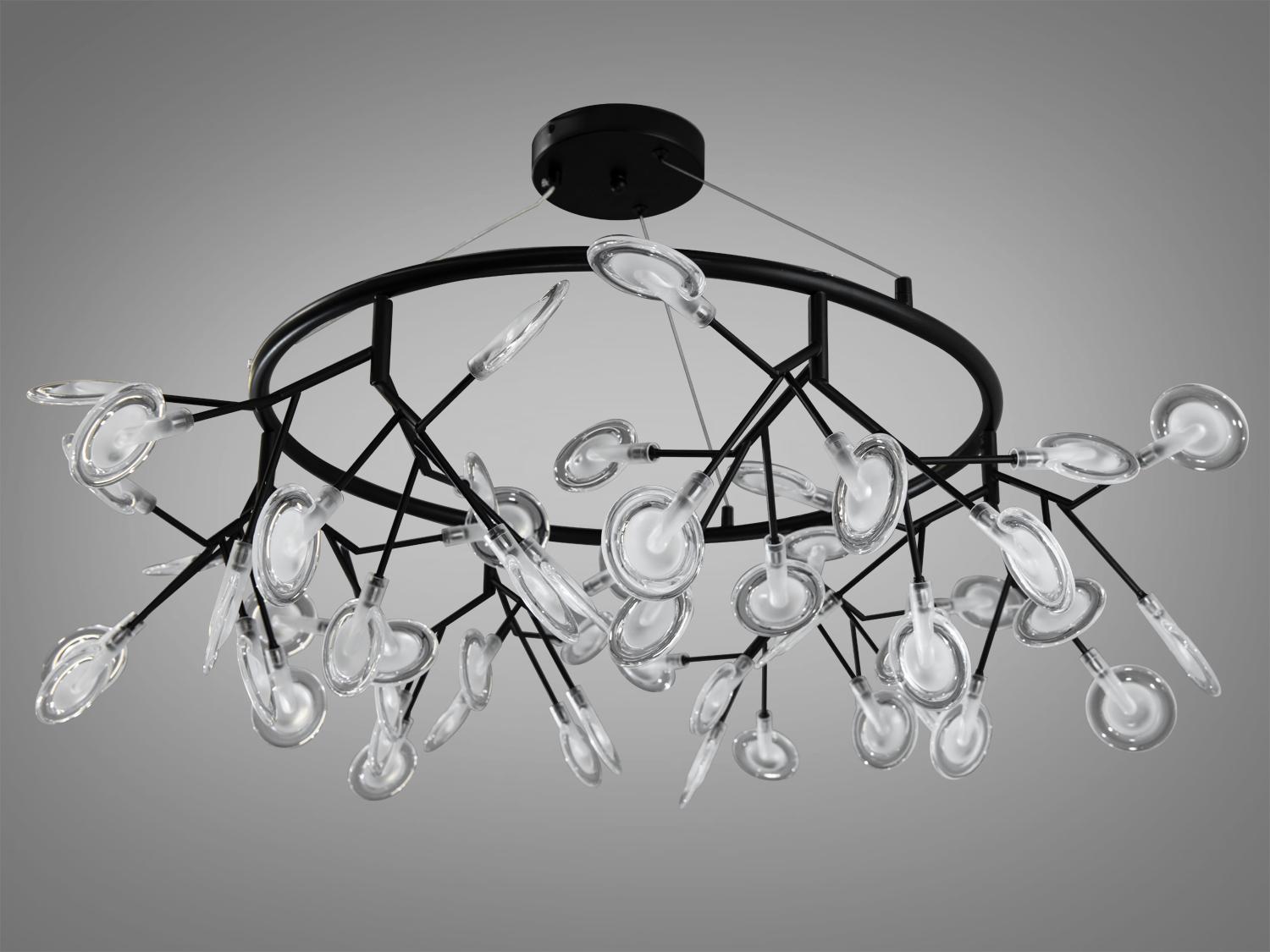 Люстра підвісна Світлячок 54 ламп Чорний (Y887-54C BK) - фото 2