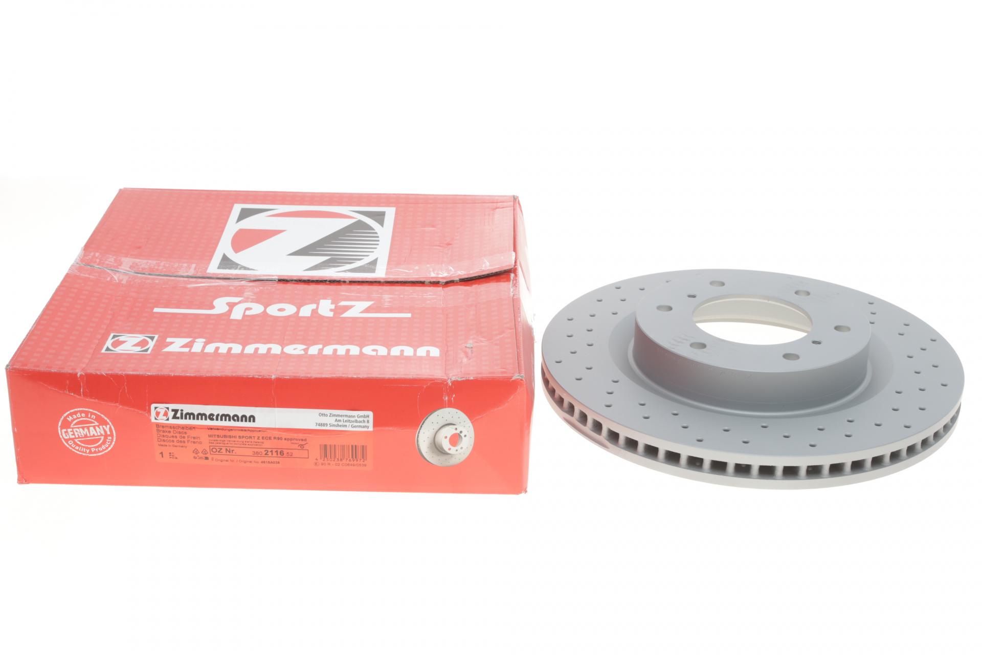 Диск тормозной передний ZIMMERMANN для Mitsubishi Pajero IV 06-332x28 мм (380.2116.52)