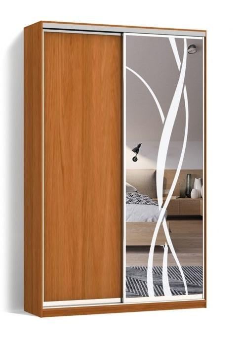 Шкаф-купе Luхe 2 двери ДСП/Пескоструй рисунок 9 CLS-II 1000х2100х600 мм Ольха (30068)