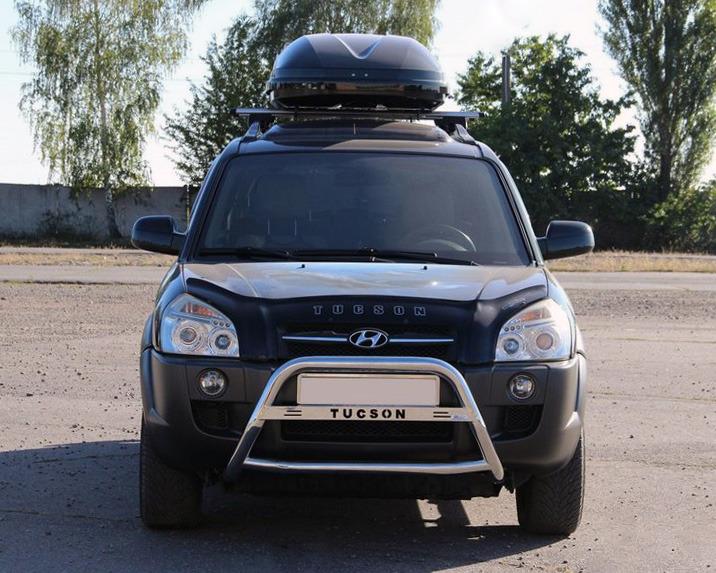 Кенгурятник WT025 CAN для Hyundai Tucson JM 2004- гг. нержавеющая сталь Хром