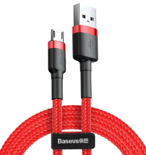 Кабель для быстрой зарядки BASEUS Cafule Cable USB for Micro USB 2,4 A 0,5 м Red (CAMKLF-A09) - фото 1