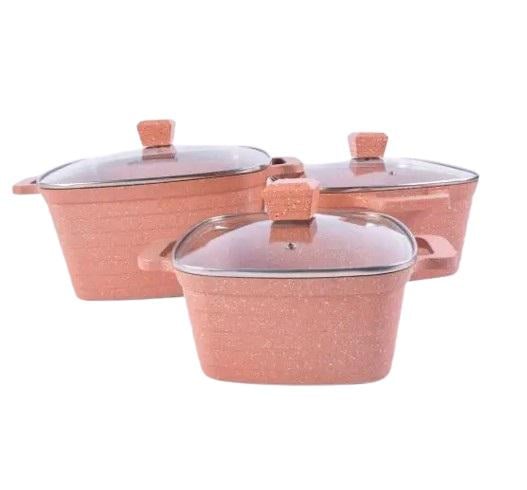 Набор кастрюль Benson 6 пр. Оранжевый (BN-368)