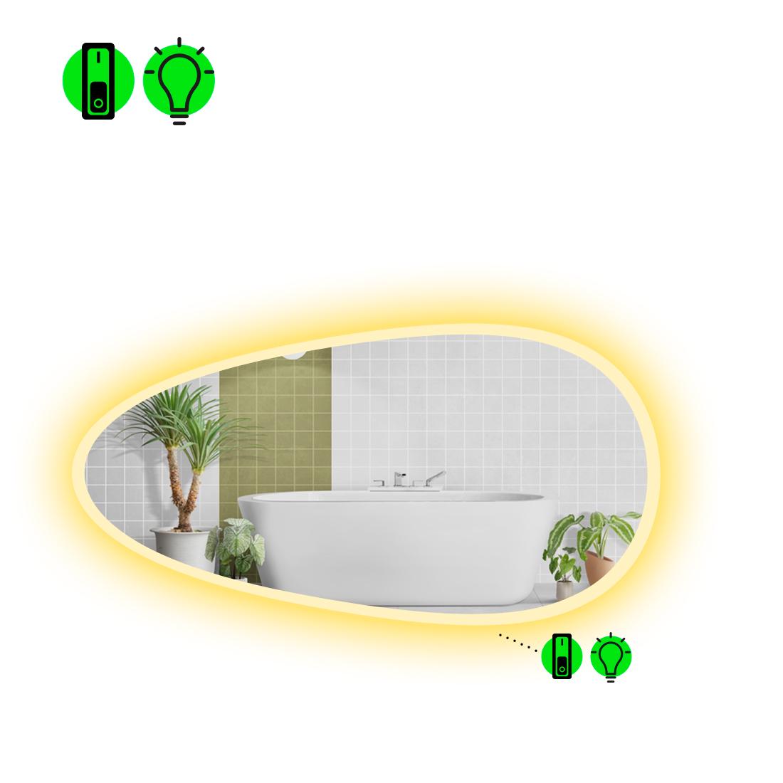 Зеркало с LED подсветкой Occhio 3 с механическим включателем 140x70 см Occhio 3