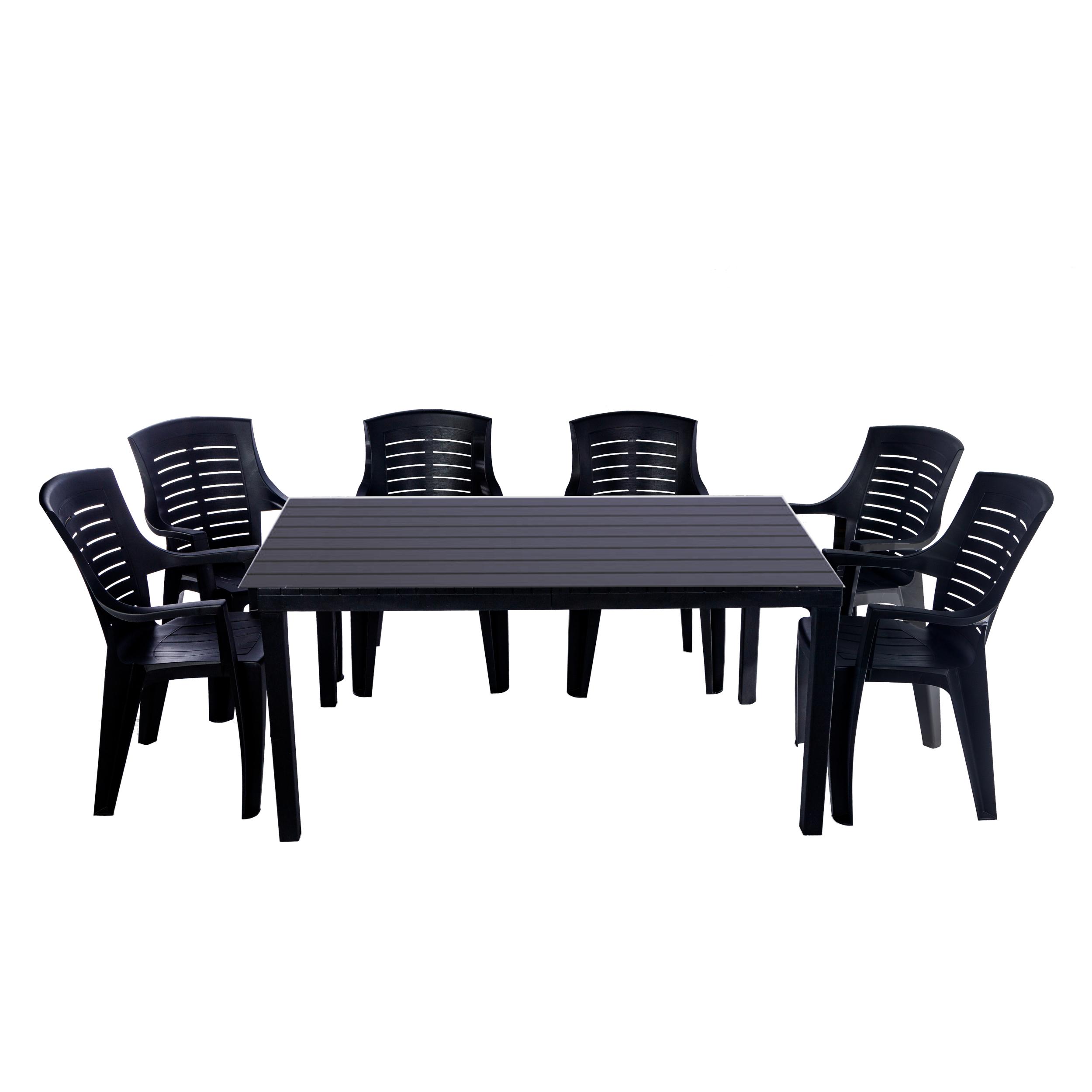Комплект садовой мебели Progarden стол SUMATRA и 6 кресел TALIA Антрацит (3544) - фото 1