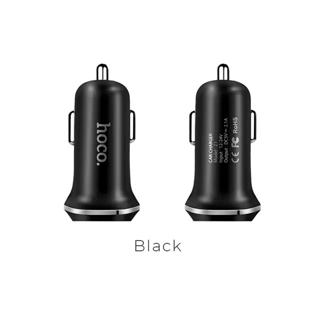 Зарядное устройство автомобильное Hoco Z1 double ported Car Charger 2USB Черный (1977260009) - фото 2