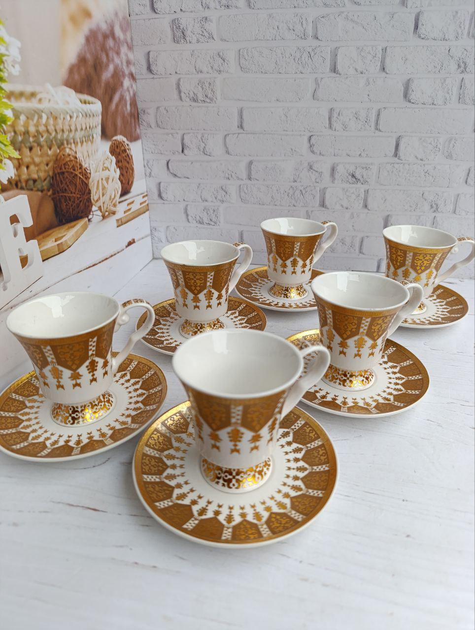 Сервиз кофейный SNT Золотая соната фарфоровая 90 мл 12 пр. (034-12-90) - фото 2