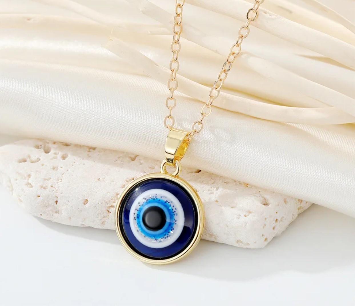 Подвеска от сглаза Фатимы турецкий глаз Gold/Dark Blue (2734220294)