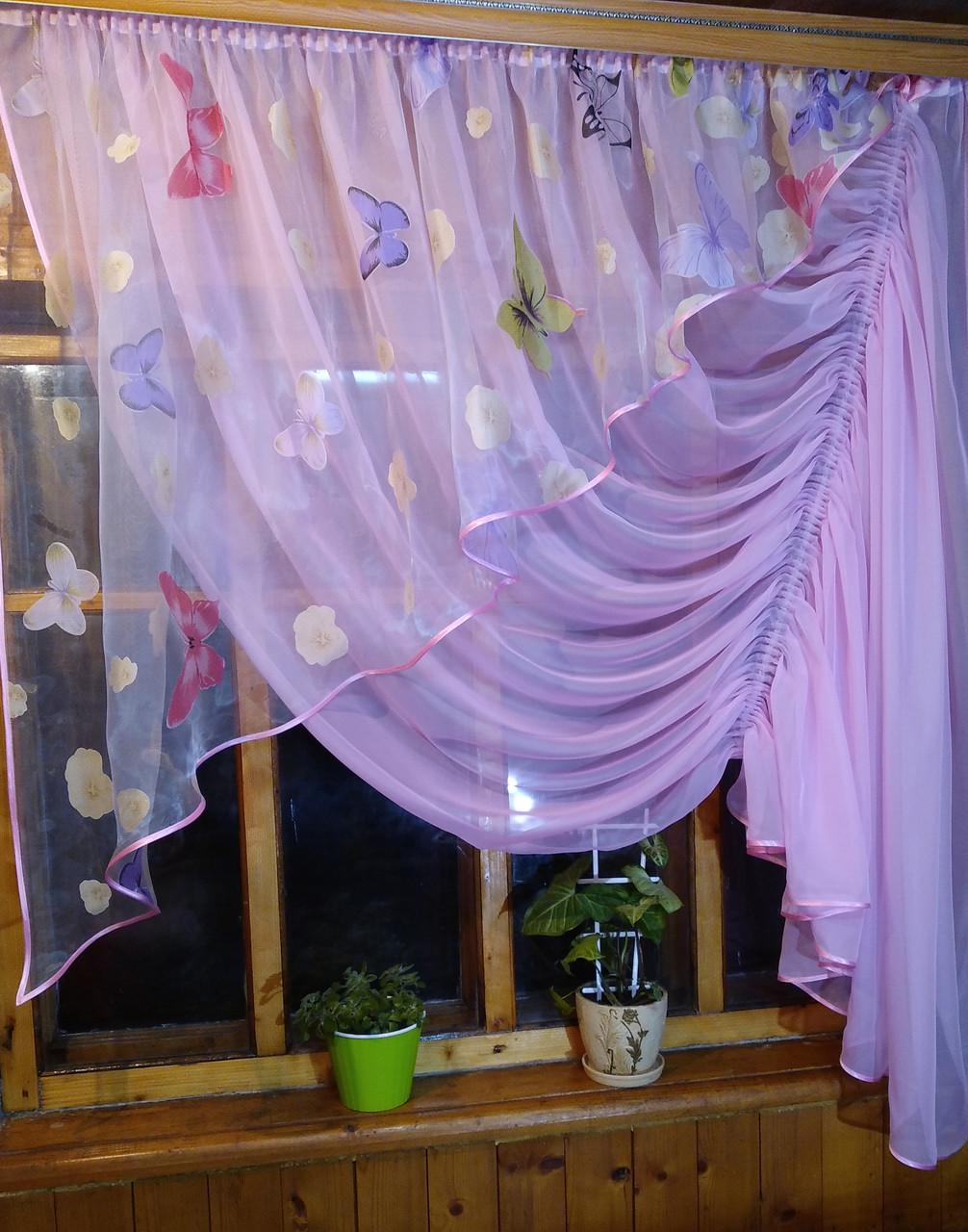 Шторы Камелия правая Сиреневый/Бабочка (889643341) - фото 2