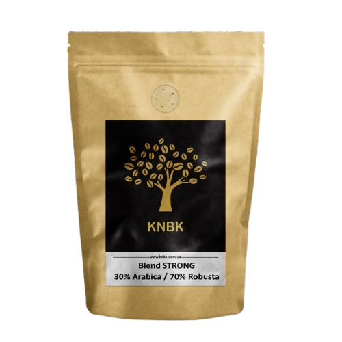 Кофе свежеобжаренный купаж сортов knbk strong арабика 30%/робуста 70% 500 г (168-65119)