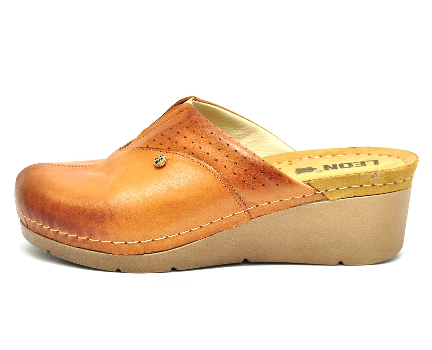 Женские сабо кожаные Leon 1002 р. 41 Коричневый - фото 4 Женские сабо кожаные Leon 1002 р. 41 Коричневый - фото 4