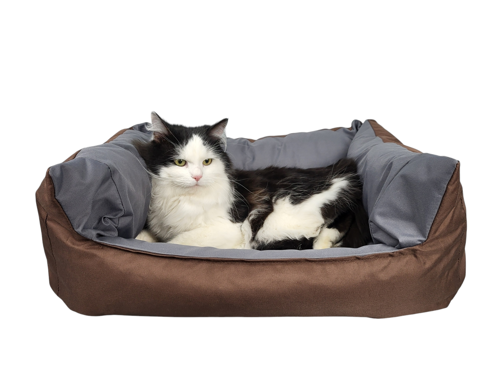 Лежанка для собак и кошек двусторонняя 55х40 см Серо-коричневый (1473) - фото 2