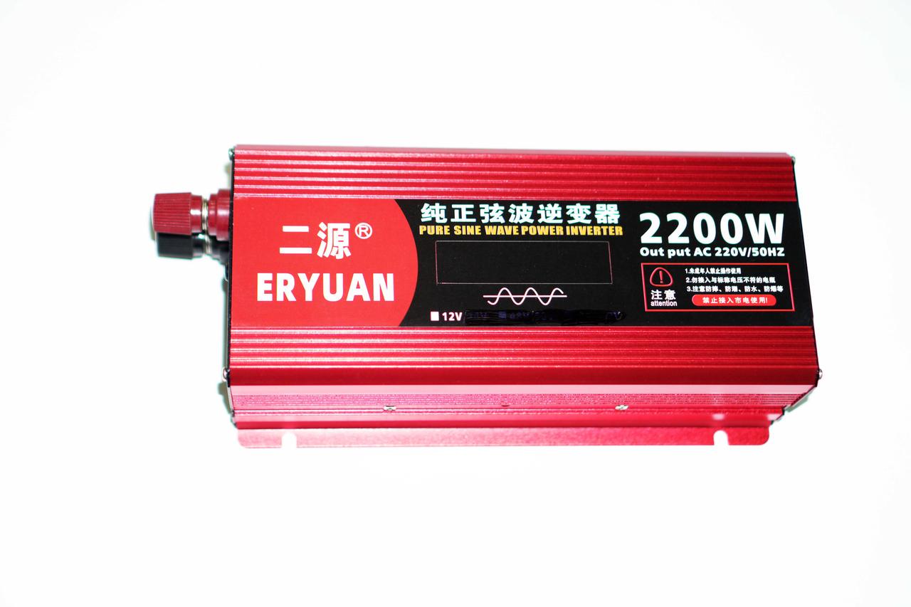 Автомобільний інвертор ERYUAN з чистою синусоїдою та вольтметром 2200W DC/AC 12V-220V (17895045) - фото 3