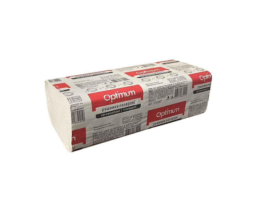 Полотенца бумажные PRO SERVICE Optimum однослойные 160 шт. V-склад Серый (747338)