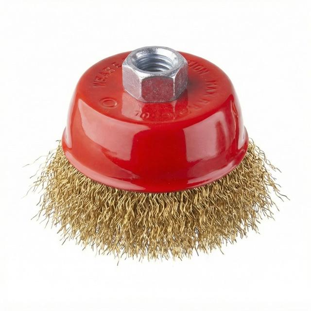 Щетка чашечная 75 мм M14 витая проволока покрыта латунью для КШМ 12500 об/мин