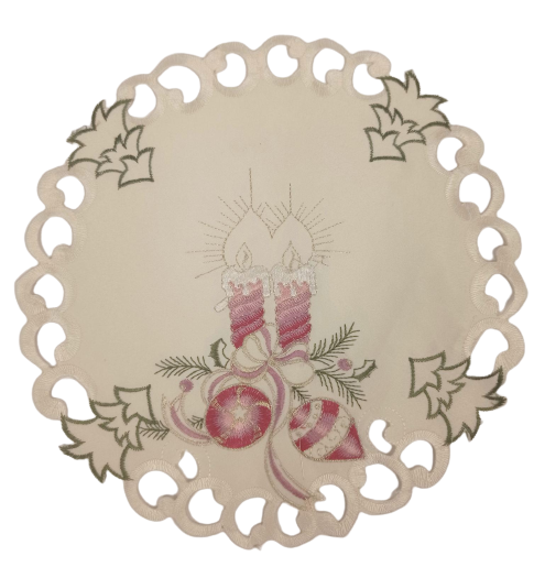 Салфетка новогодняя Pink Candle D 30 Кремовый (CN18633)