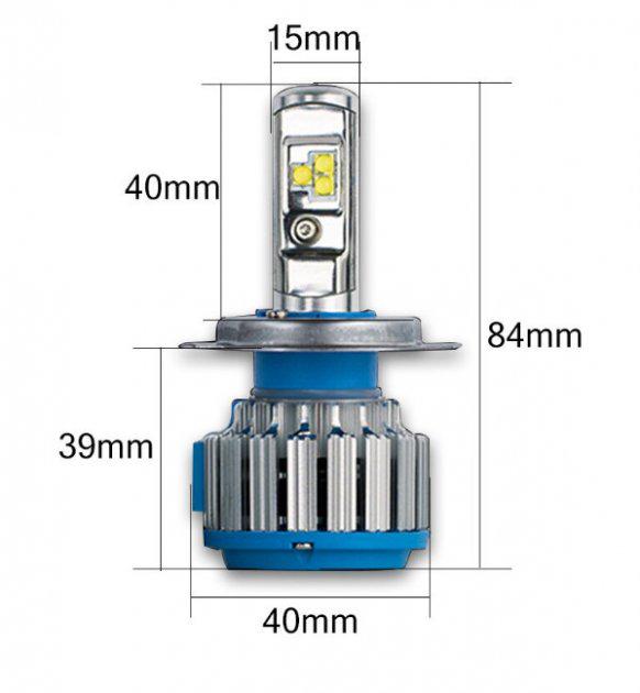 Автолампи XPRO T1 H4 LED надяскраві 6000К 50W 2 шт. (MER-11144) - фото 2