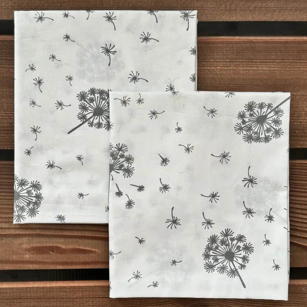 Пеленка детская BST из натуральной хлопковой ткани 2 шт. 90х80 см Серый/Белый (2506166268)