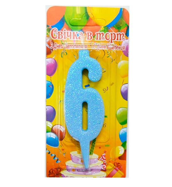 Свечи цифры в торт 6 Blue