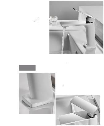 Одинважільний змішувач для умивальника кран латунь WanFan для ванни Білий/Хром - фото 2 Одинважільний змішувач для умивальника кран латунь WanFan для ванни Білий/Хром - фото 2