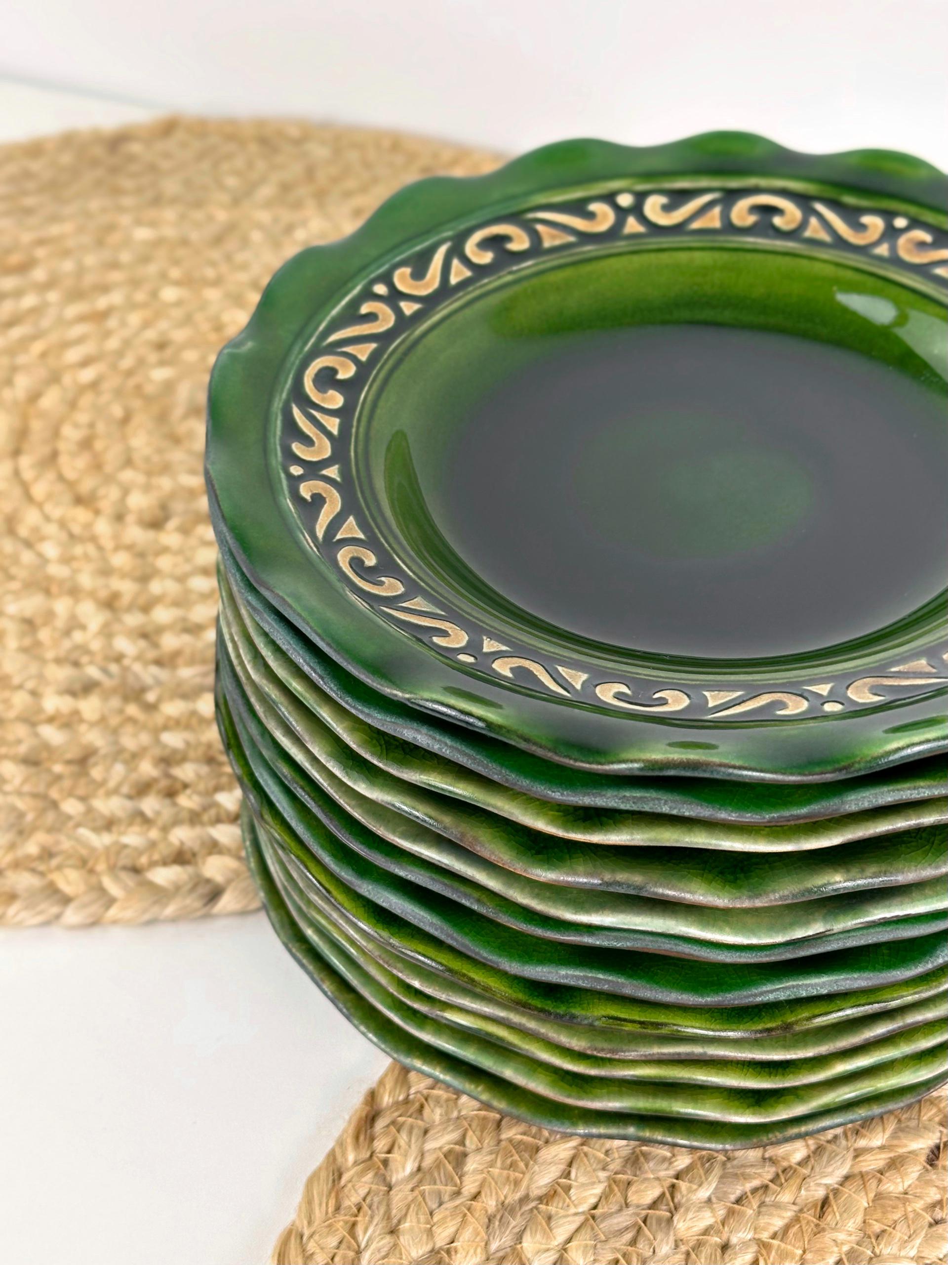 Набор глиняных глубоких тарелок Гражда 20 см х 12 шт. Коричневый (17019-20) - фото 4