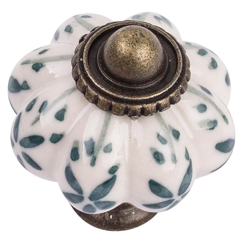 Мебельная ручка Rosa Fiori CR 9140.34 Античная бронза с рисунком роспись (31457)