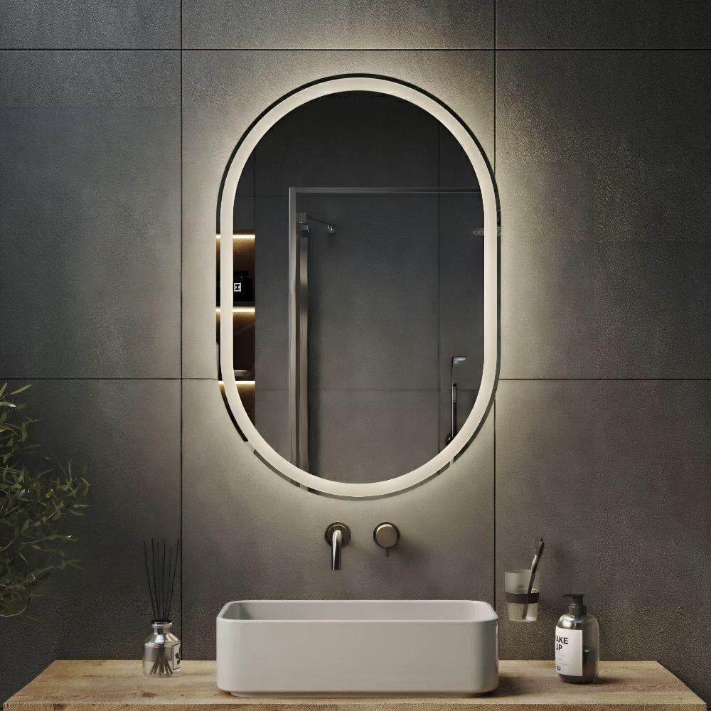Дзеркало овальне капсульне LOVE 2Fo з фронтально-фоновим LED підсвічуванням 400х900 мм (203040-90)