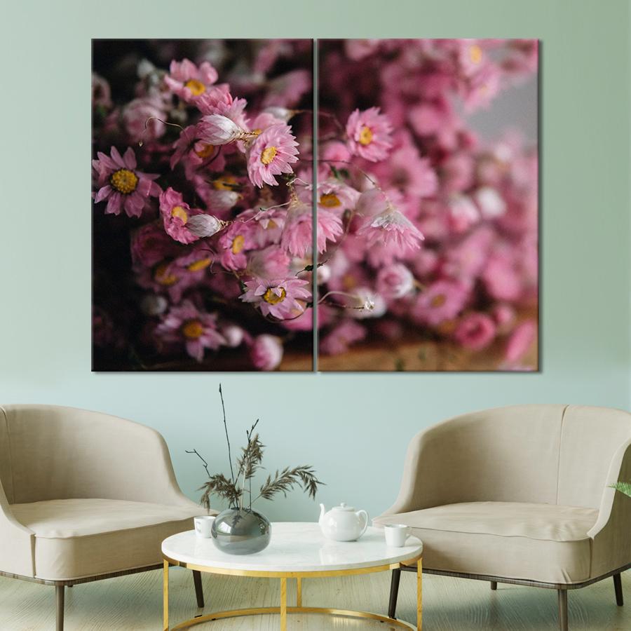 Картина цветы и растения Маленькие розовые хризантемы 165x122 см (A1042-2)