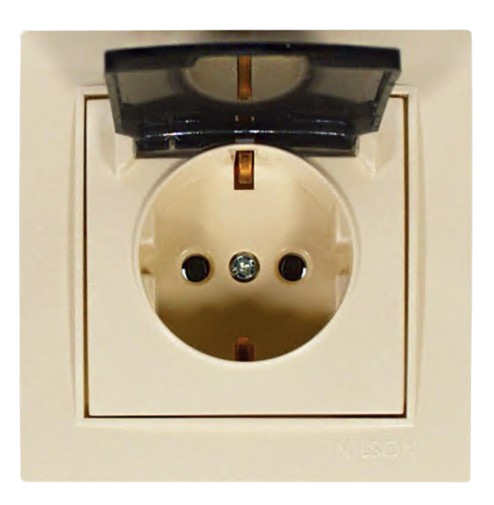 Розетка одинарна із заземленням та кришкою Nilson Thor Кремовий (00000004108)