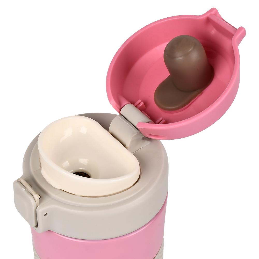 Термокухоль для гарячих напоїв Stenson MT-5357 з клапаном 380 мл Рожевий (26938231) - фото 2