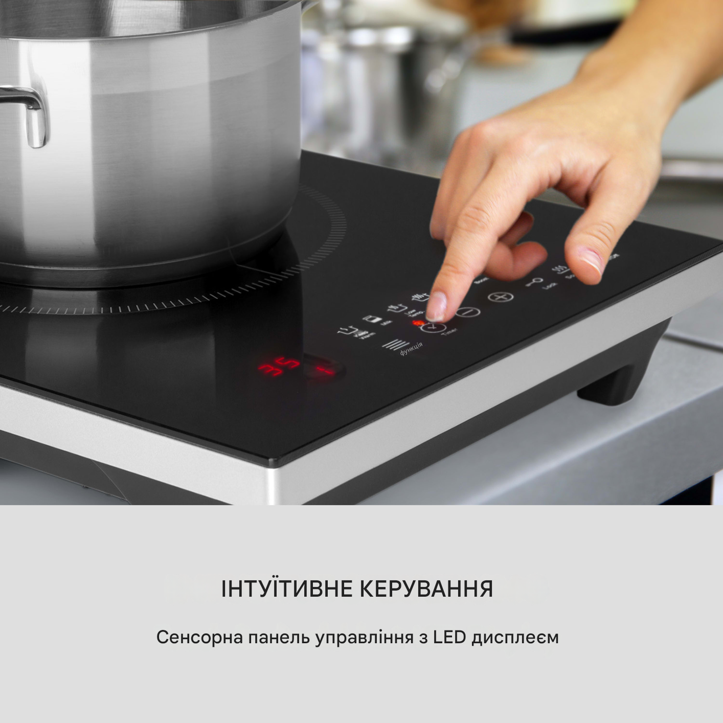 Настільна плита індукційна KLARSTEIN Cook'n'Roll з виносним термодатчиком 2000 Вт (10034708) - фото 7 Настільна плита індукційна KLARSTEIN Cook'n'Roll з виносним термодатчиком 2000 Вт (10034708) - фото 7