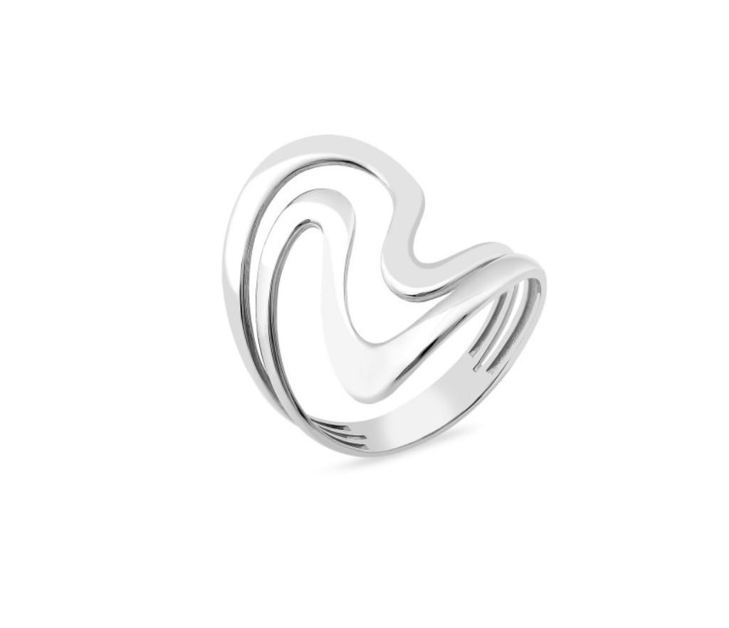 Кольцо серебряное женское Волна широкое без камней 925 пробы 19 3,18 г (1152)