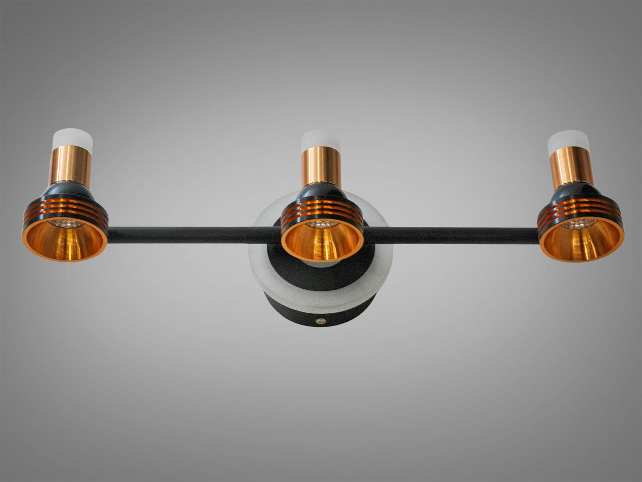 Подсветка для зеркал Diasha 5879 16W три лампы для интерьера 5879/3 Черный/Золотой (2667336377)